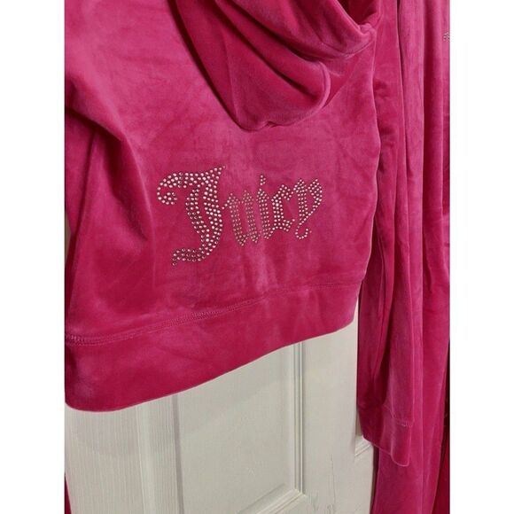Juicy Couture Size M Velour Tracksuit Set Vixen Pink OG Logo NWT Y2K - Picture 4 of 8